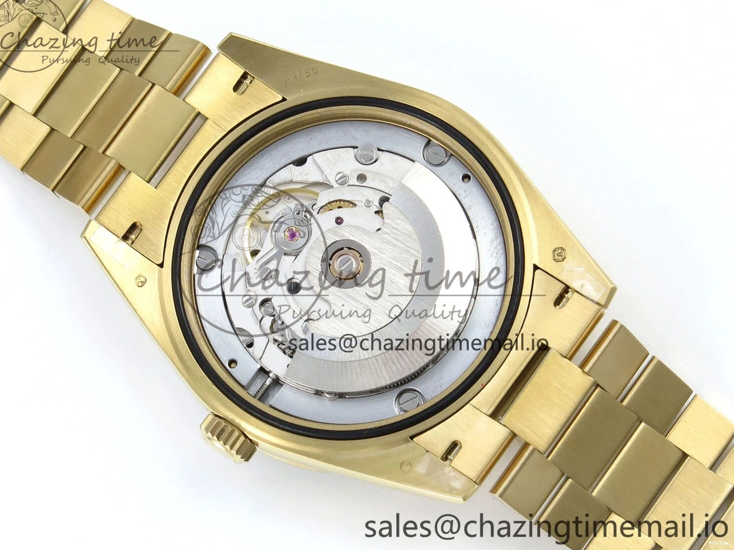 MiroTime 1224 TechFriendly DayDate 40 YG QF 1:1 Best Edition Green Black Dial Diamonds Bezel on President Bracelet A2836 V5 (Gain Weight) 490